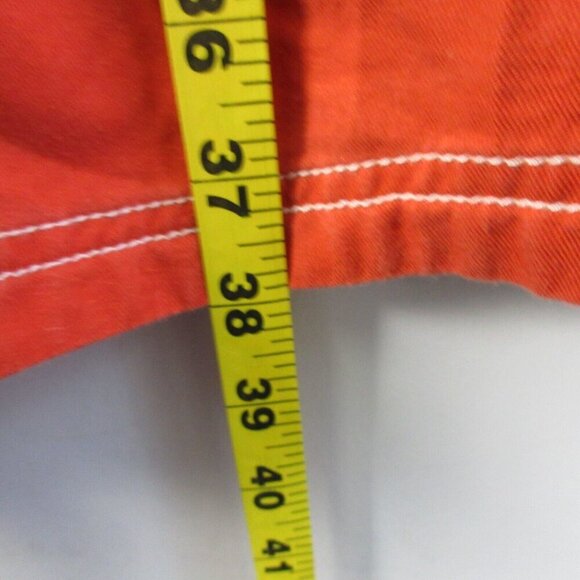 Anthropologie Maeve Bileu Dress 14 Orange Asymmetrical Cotton Flare Summer 286 - Picture 13 of 14